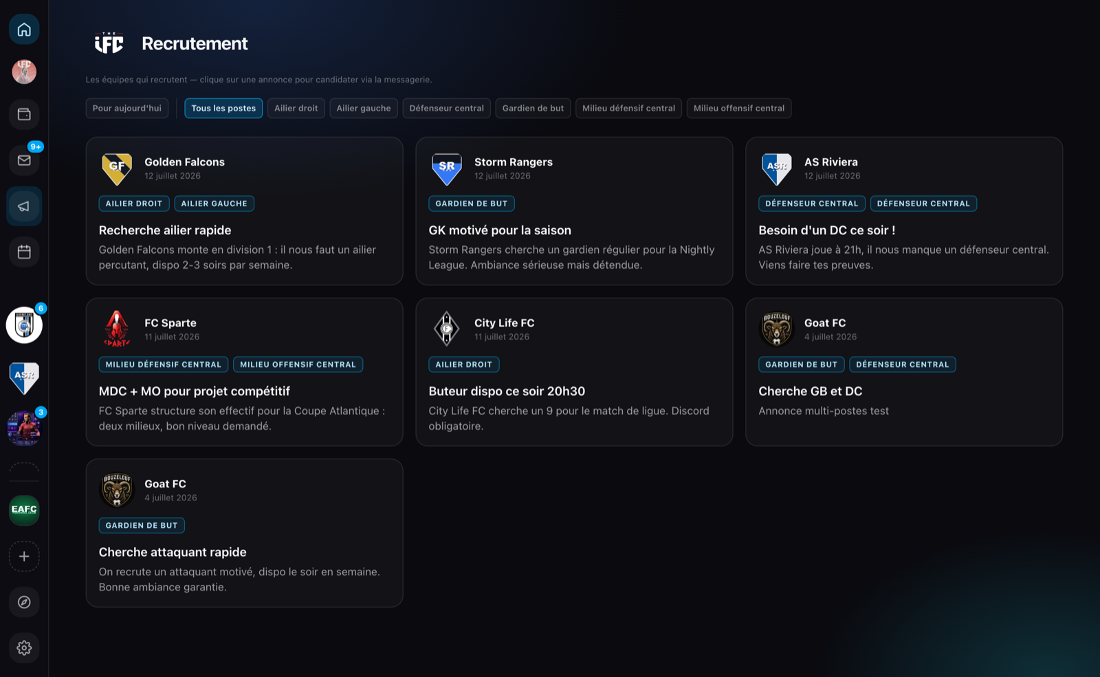 Le mercato : annonces de recrutement de l'édition courante