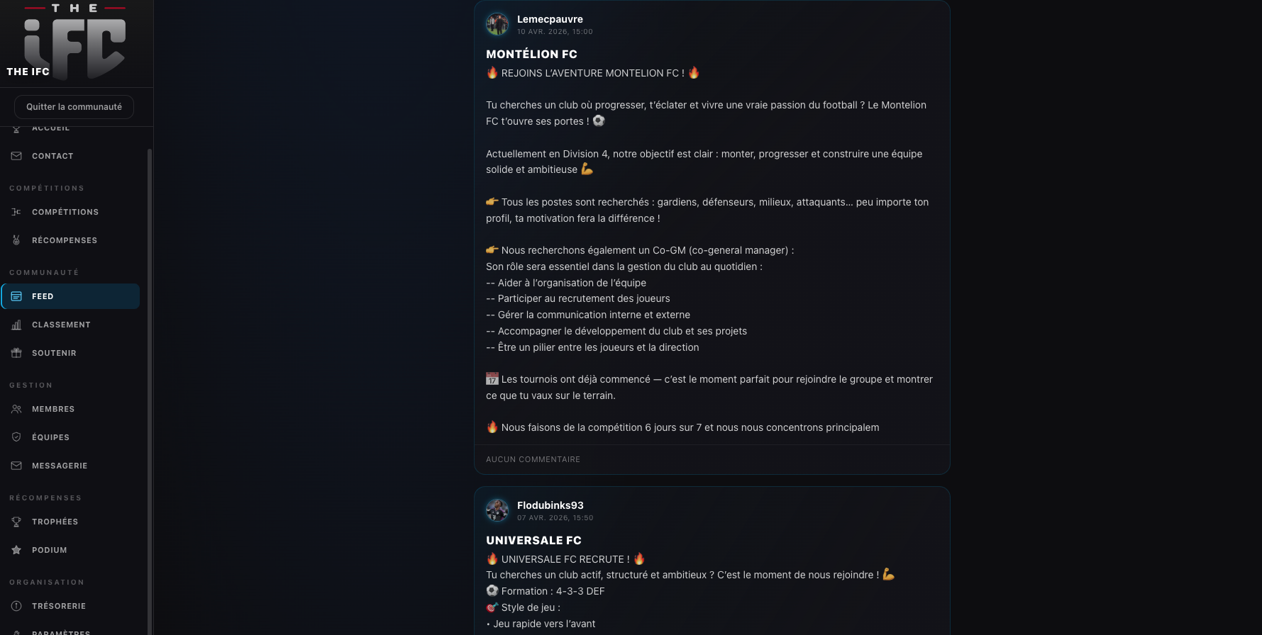 Le feed d'une organisation
